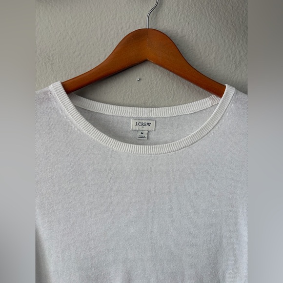 J. Crew Linen Viscose Blend Short Sleeve Top White Women’s Medium - Picture 4 of 10